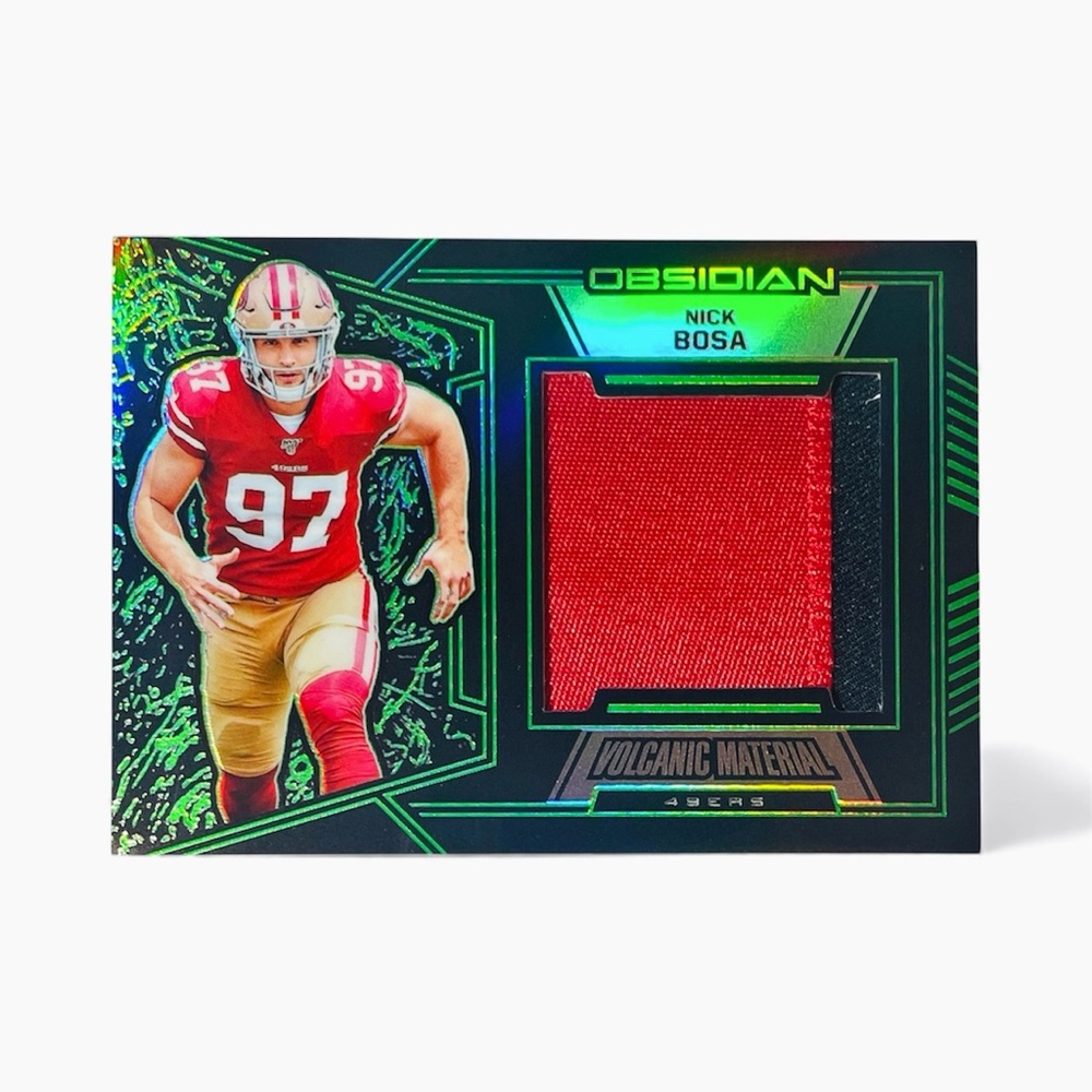 Nick Bosa Rookie Obsidian Volcanic Material Card SSP 14/25 NFL 49ers